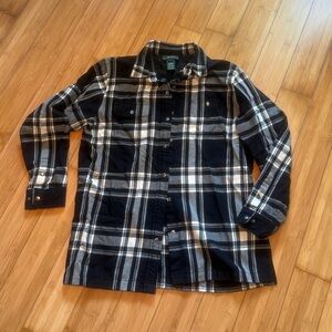 Ralph Lauren Black and Cream Plaid Wool Shirt